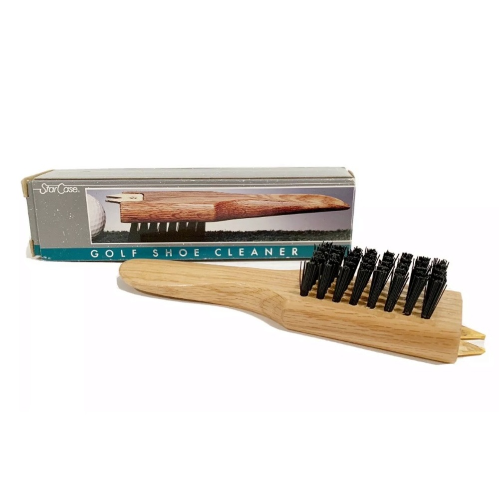 Vintage Golf Shoe Cleaner Brush Cleat Pick Shoe Horn Wood 1990 Fathers Day Dad